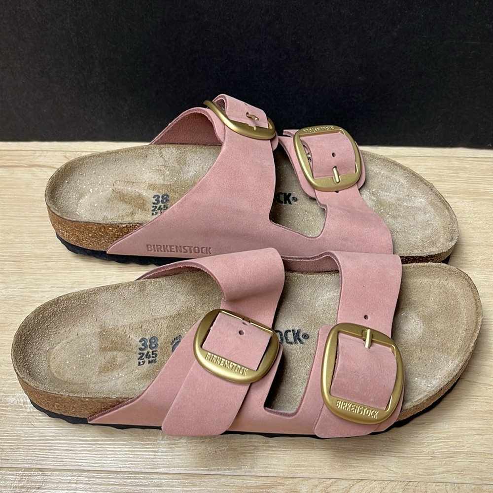 Birkenstock Arizona Big Buckle Nubuck Leather old rose, size 38 - 7 US - Picture 2 of 8